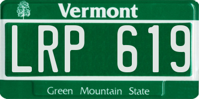 VT license plate LRP619