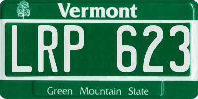 VT license plate LRP623