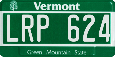 VT license plate LRP624