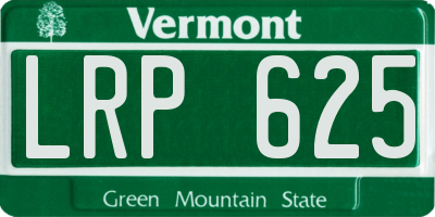 VT license plate LRP625
