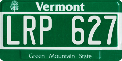 VT license plate LRP627