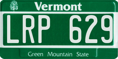 VT license plate LRP629