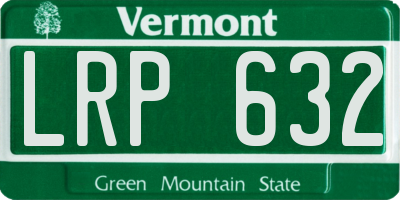 VT license plate LRP632