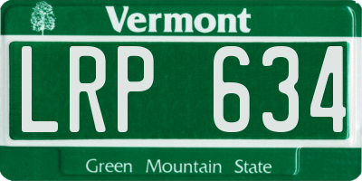 VT license plate LRP634
