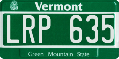 VT license plate LRP635
