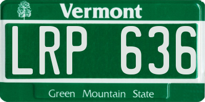 VT license plate LRP636