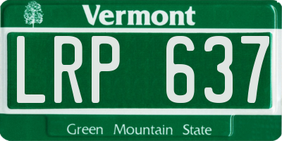 VT license plate LRP637