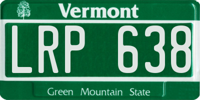 VT license plate LRP638