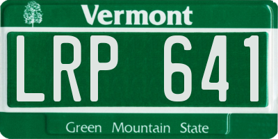 VT license plate LRP641