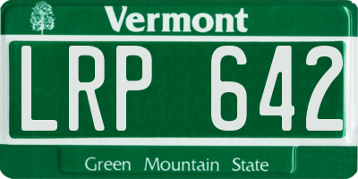 VT license plate LRP642