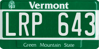 VT license plate LRP643