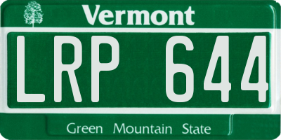 VT license plate LRP644