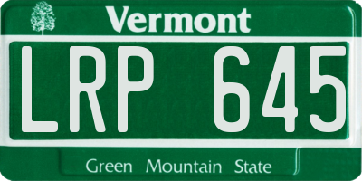 VT license plate LRP645