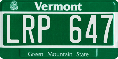VT license plate LRP647