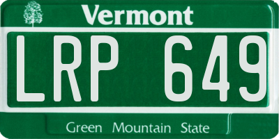 VT license plate LRP649