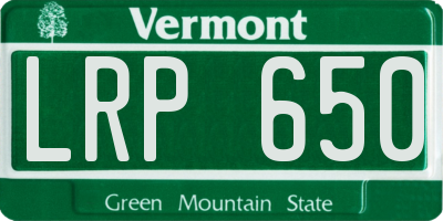 VT license plate LRP650