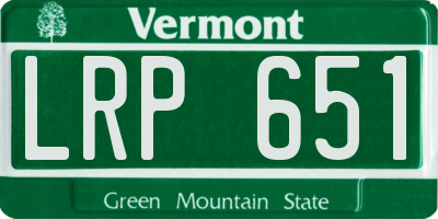 VT license plate LRP651