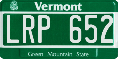 VT license plate LRP652