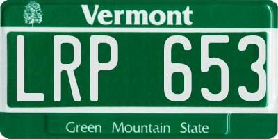 VT license plate LRP653