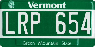 VT license plate LRP654