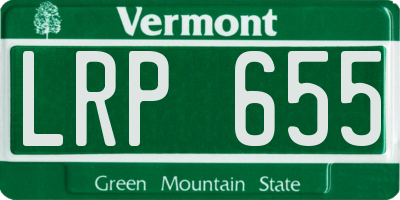 VT license plate LRP655