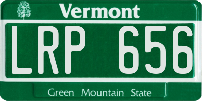 VT license plate LRP656