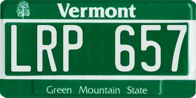 VT license plate LRP657
