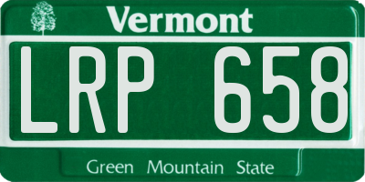 VT license plate LRP658