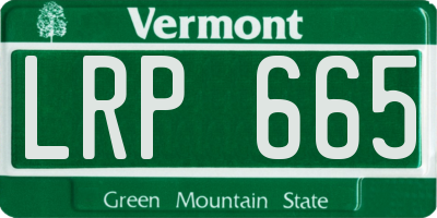 VT license plate LRP665