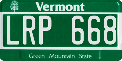 VT license plate LRP668