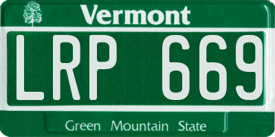 VT license plate LRP669