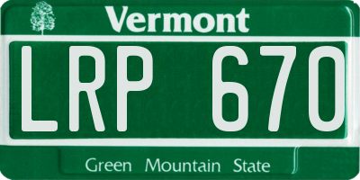 VT license plate LRP670