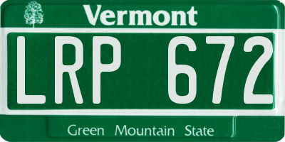 VT license plate LRP672