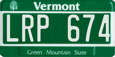 VT license plate LRP674