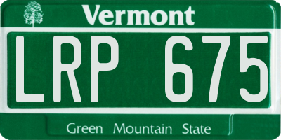 VT license plate LRP675