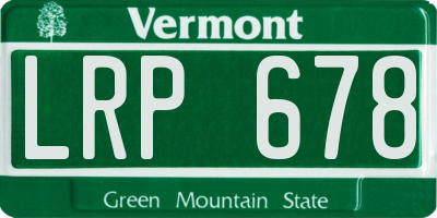 VT license plate LRP678