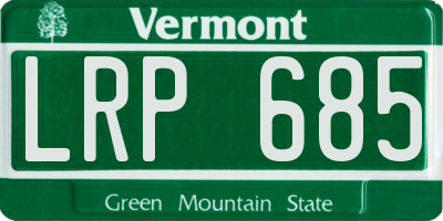 VT license plate LRP685
