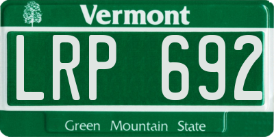 VT license plate LRP692