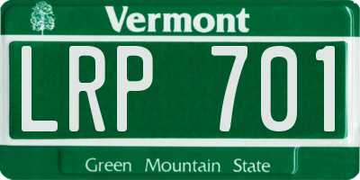 VT license plate LRP701