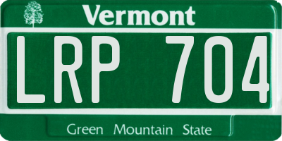 VT license plate LRP704