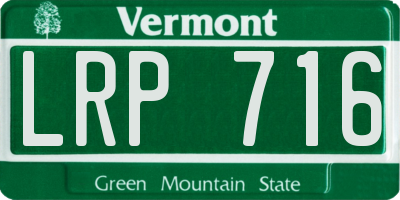 VT license plate LRP716