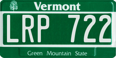 VT license plate LRP722