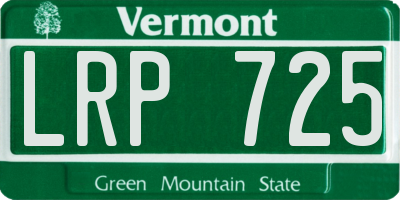 VT license plate LRP725