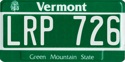 VT license plate LRP726