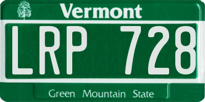 VT license plate LRP728