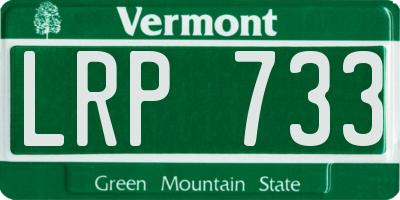 VT license plate LRP733