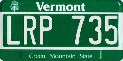 VT license plate LRP735