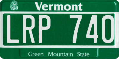 VT license plate LRP740