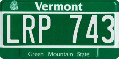 VT license plate LRP743