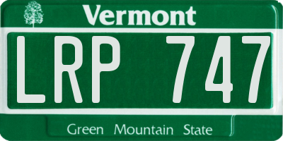 VT license plate LRP747